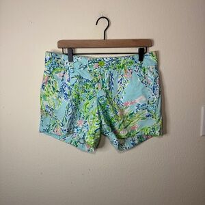 Lilly Pulitzer Callahan Short Women's Size 8 Green Multi Floral Resort Cotton